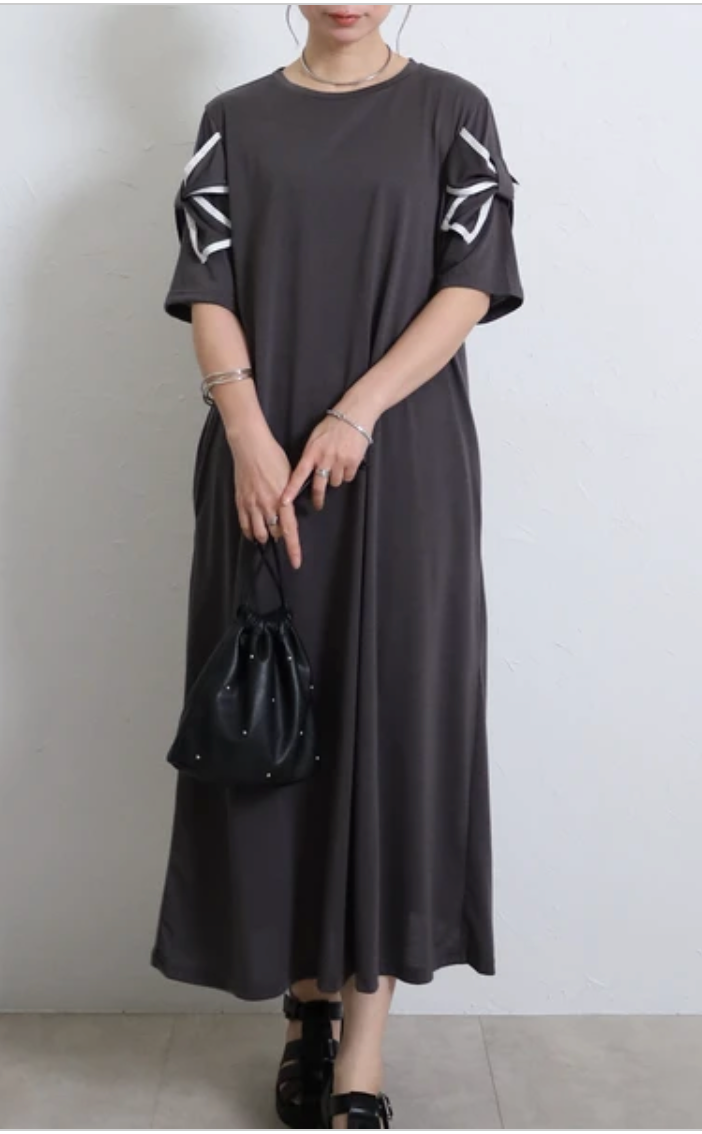 Clothe 袖リボンワンピース　2026新作SS春夏